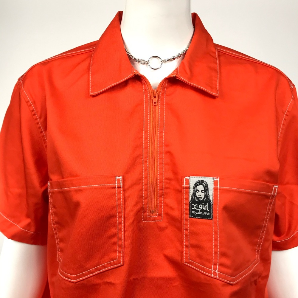 Vtg 90s 00s style X-Girl cal trans orange prisoner